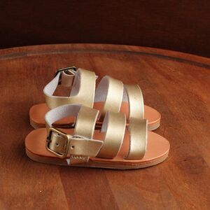 Rylee + Cru Sandals Infant Size 5 Gold Noella Buckle Flat Summer Shoes Vacation